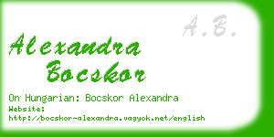 alexandra bocskor business card